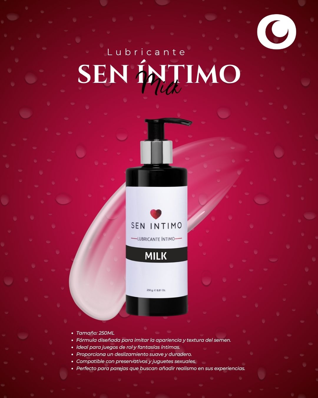 Lubricante Milk Simulante Eyaculación Masculina Sen intimo 250 ml