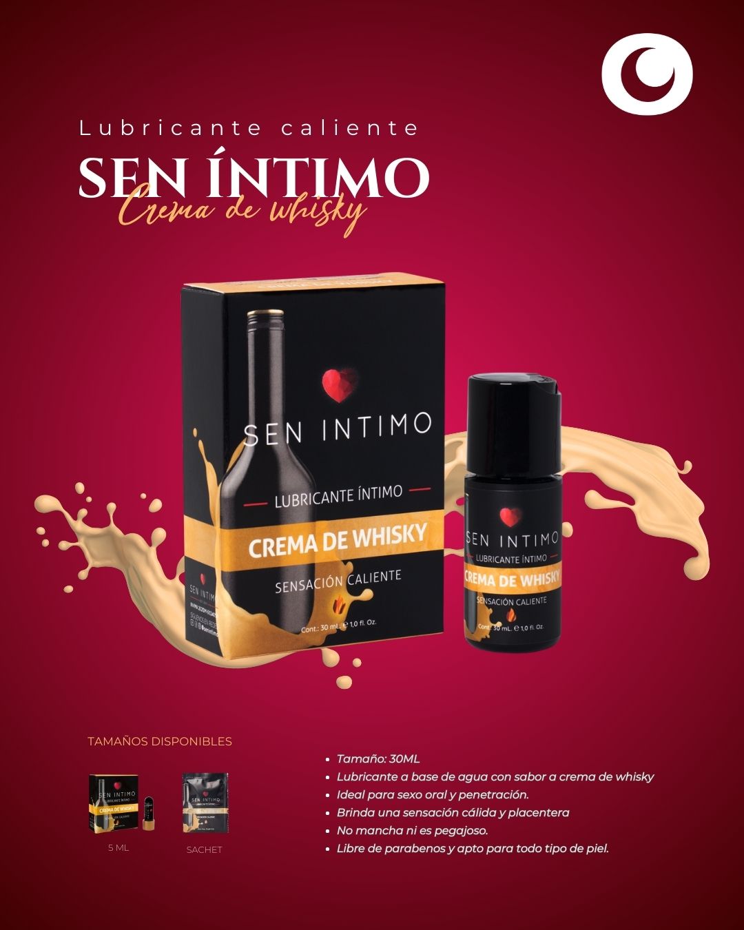 Lubricante Caliente Crema de Whisky 30ml