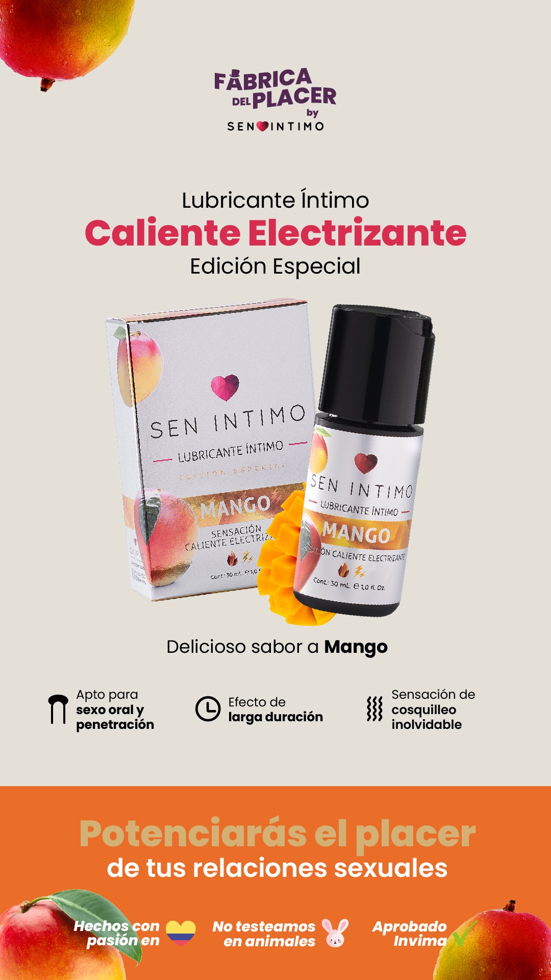 Electrizante Mango 30 ml Sen íntimo